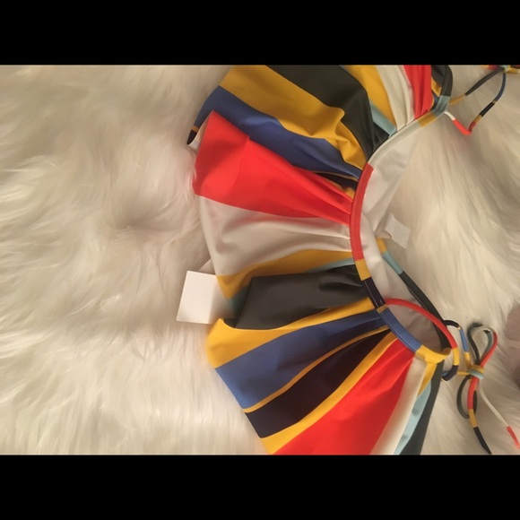 Tory Burch Stripe Flounce Bikini Top Dye Balloon - Picture 7 of 8